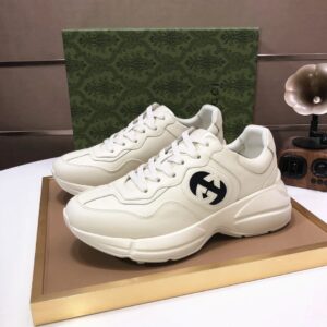 gucci rhyton clunky sneakers white black