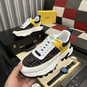 fendi classic sneakers white yellow