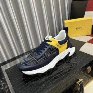 fendi classic sneakers navy blue yellow