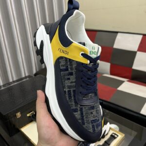 fendi classic sneakers navy blue yellow