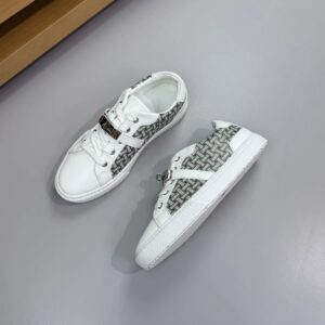 hermes day nappa sneakers white gray