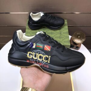 gucci rhyton clunky sneakers black gold