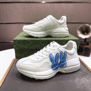 gucci rhyton clunky sneakers white blue