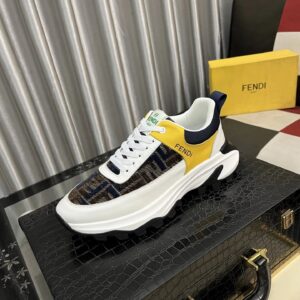 fendi classic sneakers white yellow