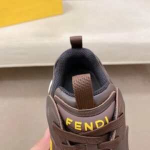 fendi flow cowhide sneakers brown