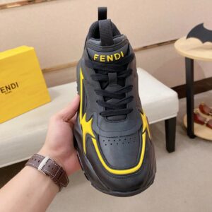 fendi flow cowhide sneakers black