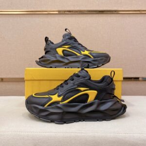 fendi flow cowhide sneakers black