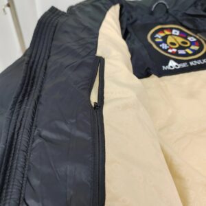 moose knuckles logo zipper jacket black