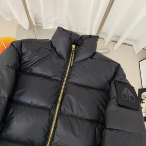 moose knuckles logo zipper jacket black