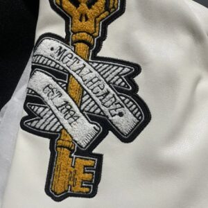 stussy varsity jacket black