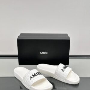 amiri men's slides white