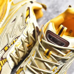 off white retro sneakers yellow