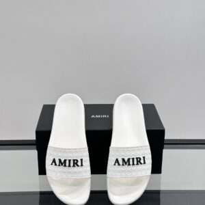 amiri men's slides white