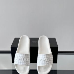 amiri men's slides white flower