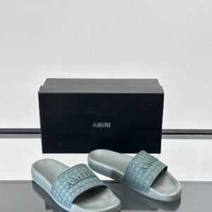 amiri men's slides dark green