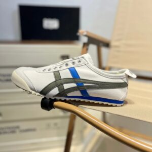 asics onitsuka tiger slip ons black white