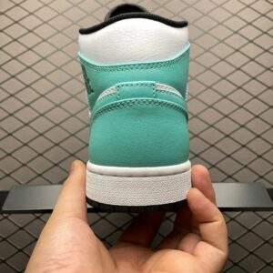 air jordan 1 mid aj1 black white green