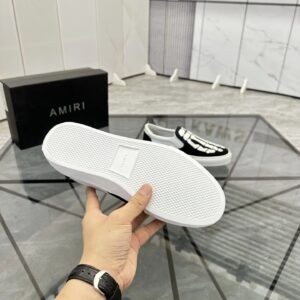 amiri slip on shoes black white