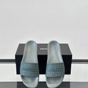 amiri men's slides dark green