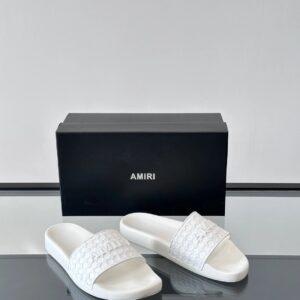 amiri men's slides white flower
