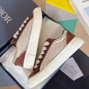 dior x denim b33 sneakers navy（brown）