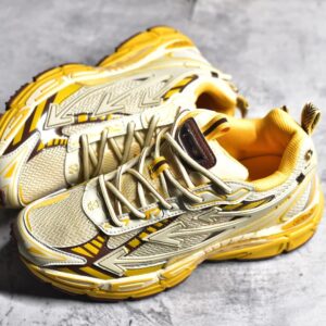 off white retro sneakers yellow