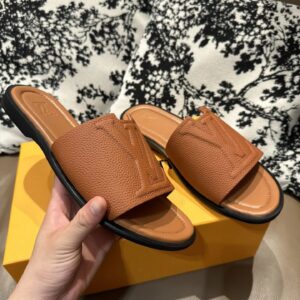 lv new full leather slides