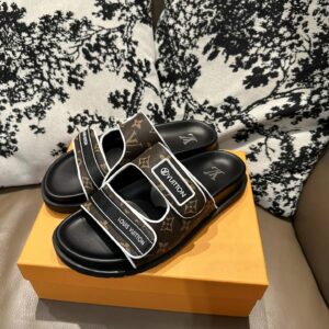 lv leather slides