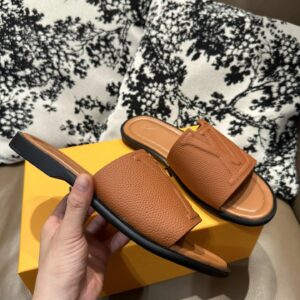 lv new full leather slides