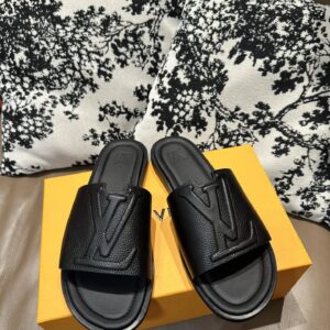 lv new leather slides