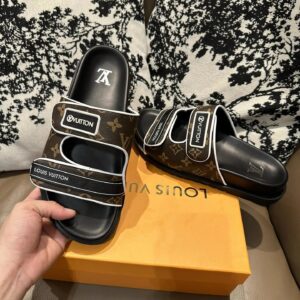 lv leather slides