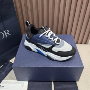 dior b22 sneakers (black/white/blue)