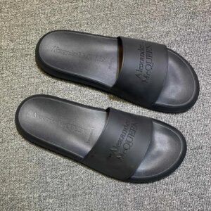 alexander mcqueen slides black