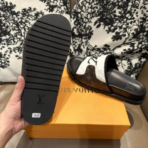 lv leather slide sandals