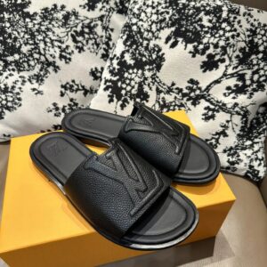 lv new leather slides