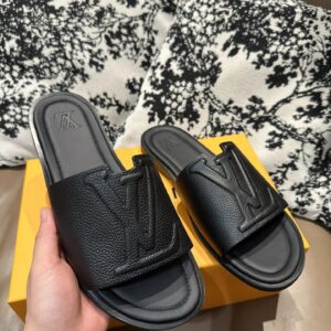 lv new leather slides