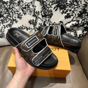 lv leather slides