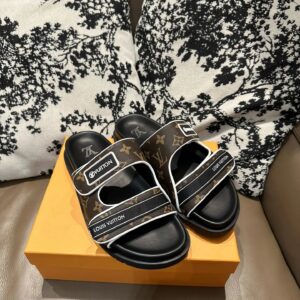 lv leather slides