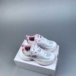 mlb xlg chunky sneakers white gray pink