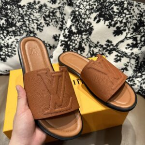 lv new full leather slides