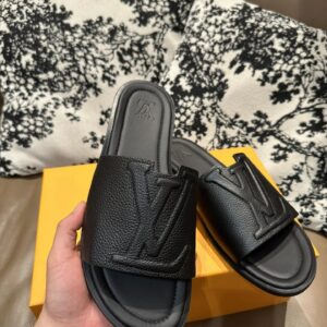 lv new leather slides