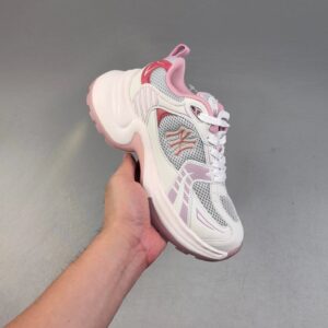 mlb xlg chunky sneakers white gray pink