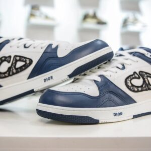 dior mid top sneakers white blue