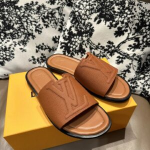 lv new full leather slides
