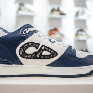 dior mid top sneakers white blue