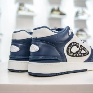 dior mid top sneakers white blue