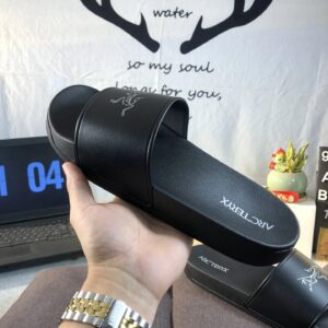 slier m slide sandals black