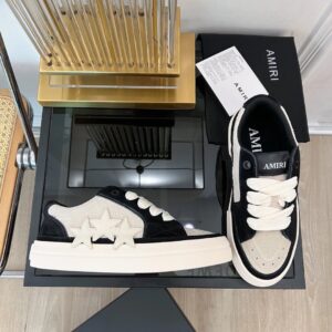 amiri couple color block casual sneakers