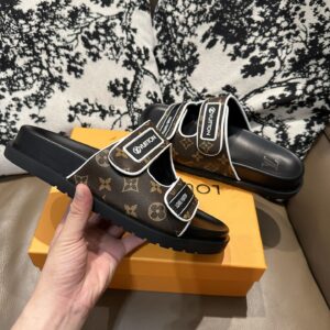 lv leather slides