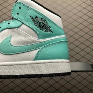 air jordan 1 mid aj1 black white green